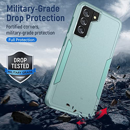 for Samsung Galaxy S21 Plus Case,with HD Screen Protector [Military Grade Drop Tested] Heavy-Duty Tough Rugged Shockproof Protective Case for Samsung S21 Plus, Green - color: Green