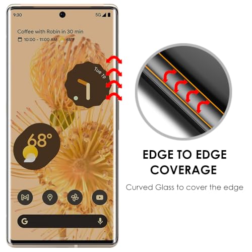 [3 Pack Pixel 6 Pro Screen Protector, Tempered Glass [UV Set], Edge to Edge Full Screen Adhesive, Fingerprint-ID Compatible, Sensitive Touch, Scratch Repair - color: Pixel 6 Pro (HD Glass)