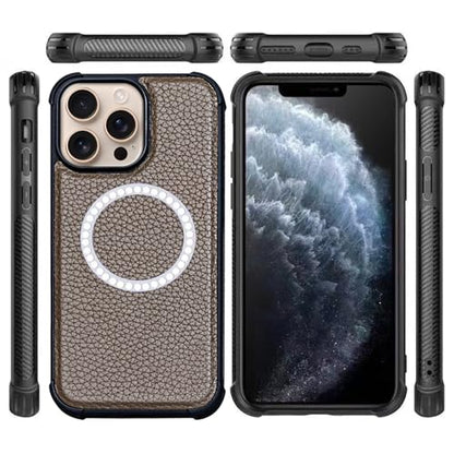 Genuine Leather Wallet Case for iPhone 16 Pro 6.3", Gray Brown | 2-in-1 Magnetic Detachable, Shockproof, Flip Folio with Card Slot, RFID Blocking - color: Gray Brown, size: 16 Pro 6.3‘’