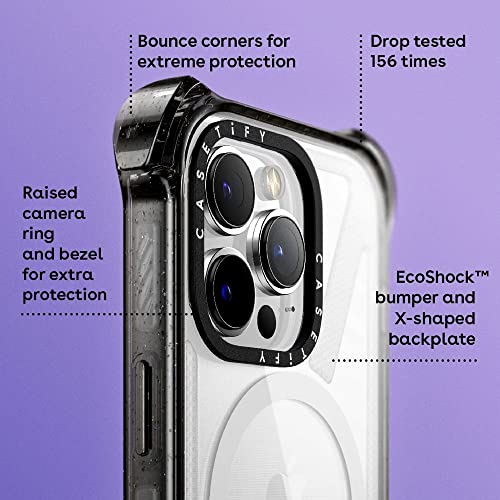 CASETiFY for iPhone 14 Plus Case - Bounce Compatible with MagSafe | Shockproof | 21.3 ft. 6x Military Grade Drop Protection | Black - color: Clear Black, size: Iphone 14 Plus (6.7")