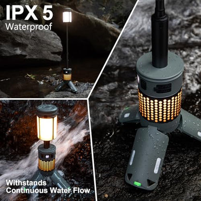 Telescopic Camping Lights with Stand, 40H Playtime, Magnetic Base - color: Green