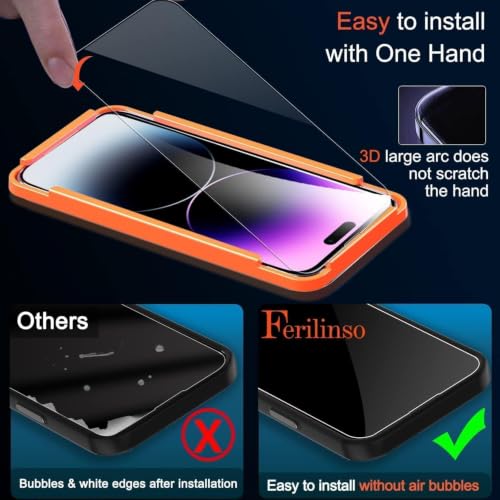 Ferilinso Screen Protector for 14 Plus iPhone 14 Pro Max, Tempered Glass - size: iPhone 14 Plus ＆ iPhone 14 Pro Max-6.7 INCH