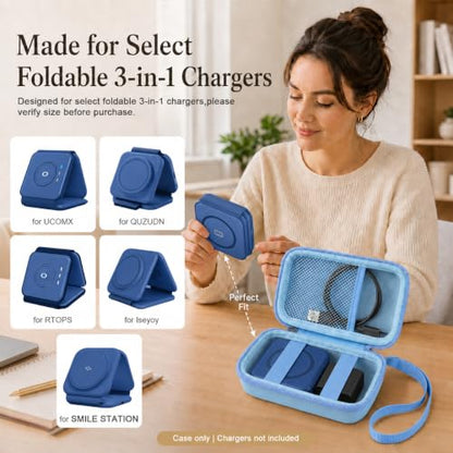 ANKHOH Travel Case for Iseyyox/for QUZUDN/for RTOPS 3 in 1 Wireless Charger - color: LIght Blue