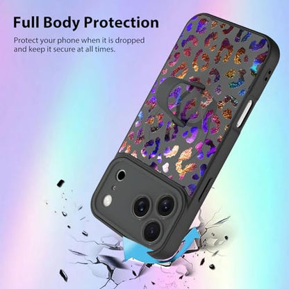 KANGHAR Compatible with iPhone 17 Pro Case Leopard Cheetah Pattern -Black - color: Black-Leopard(Iridescent), size: iPhone 17 Pro