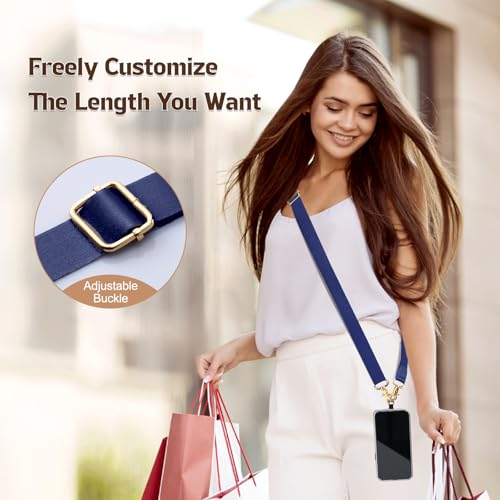 TiMOVO Phone Lanyard Crossbody Wrist Strap, Adjustable Anti-Theft Phone Strap for All Phone Case, lanyard for Women and Men - color: Indigo