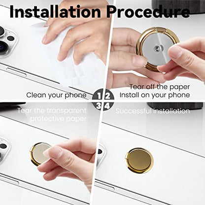 Metal Cell Phone Ring Holder Finger Ring Stand, 360 Degree Rotation Ring Kickstand Grip Holder for Magnetic Car Mount, Gold - color: Gold