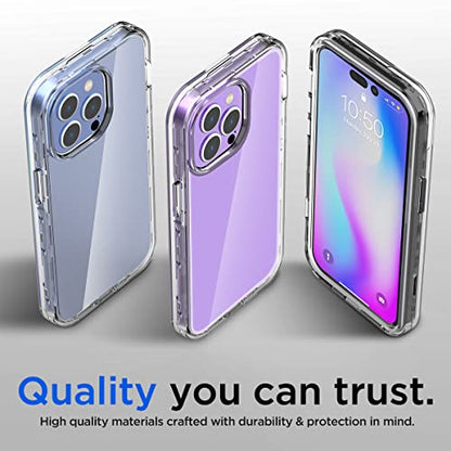 AICase for iPhone 14 Pro Max Clear Case(6.7"),Heavy Duty Drop Protection Full Body Rugged Shockproof/Dust Proof 3-Layer Military Protective Tough Durable for iPhone 14 Pro Max - color: Clear