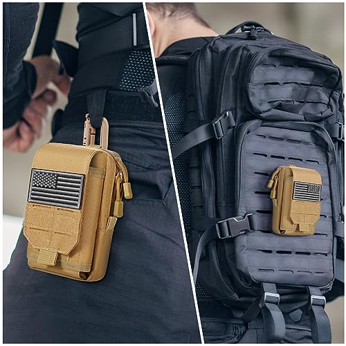 SOWHUP Tactical Molle Pouch Cell Phone Pouch Holster Small Utility EDC Pouch Gadget Organizer Bag - color: MC1