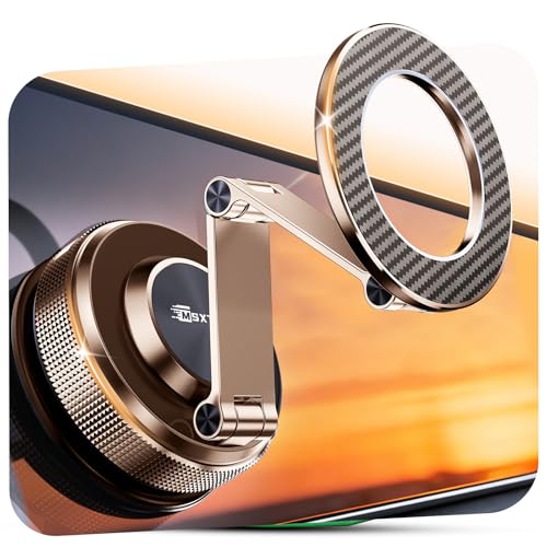 MSXTTLY Magnetic Car Phone Holder 360° Tesla Phone Mount for Magsafe - color: Gold
