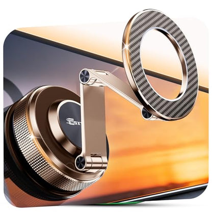 MSXTTLY Magnetic Car Phone Holder 360° Tesla Phone Mount for Magsafe - color: Gold