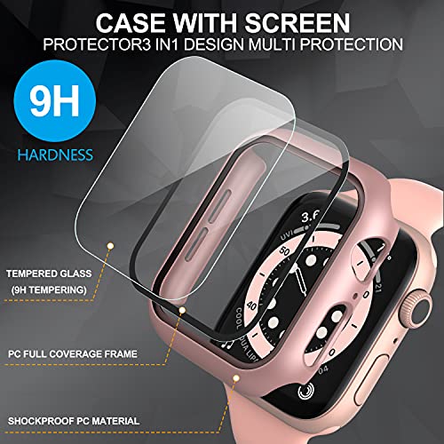 Diruite for Apple Watch Series 9/8/7/6/5/4 SE 41mm Case-Rose Gold*2 - color: Rose Gold, size: 41 mm - Series 9/8/7/6/5/4/SE/SE 2