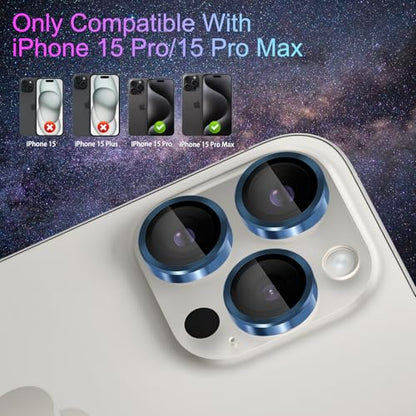 Camera Lens Protector for iPhone 15 Pro/15 Pro Max, Dark Blue - color: Dark Blue