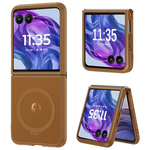 DUEDUE for Motorola Razr Plus 2026/2025/2024 Case Magnetic, Moto Razr 50 Ultra 5G Case, Protective Cover Shockproof Phone Case for Motorola Razr+ Plus 2026/2025/2024/Moto Razr 50 Ultra, Desert Brown - color: Desert Brown
