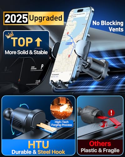 HTU Upgraded Strongest Suction No Block View Bendable Arm Car Phone Holder - color: Sapphire Blue