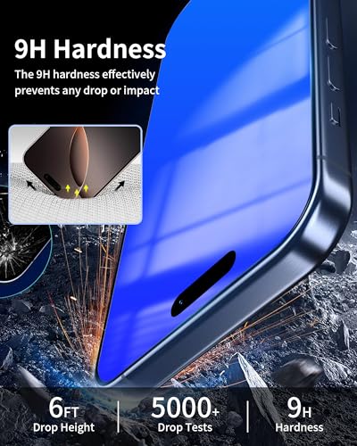 Privacy Screen Protector for iPhone 16 Pro Max Blue 6.9 inch - color: For iphone 16 Pro Max Blue