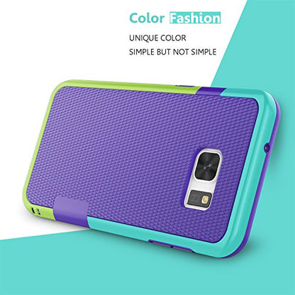 Jeylly Galaxy S7 Case, [3 Color] Slim Hybrid Impact Rugged Soft TPU & Hard PC Bumper Shockproof Protective Anti-Slip Case Cover Shell for Samsung Galaxy S7 S VII G930 GS7 - Purple | [3 Color] Slim Hybrid Impact Rugged Soft TPU&Hard PC Bumper Shockproof Pr