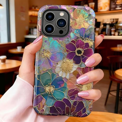 Generic Case Compatible with iPhone 12 Pro,iPhone12,Luxuriously Blooming Flowers Phone Women,Dual-Layer 12 Pro - color: Luxuriously blooming flowers, size: for iPhone 12 Pro/12