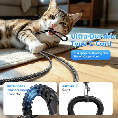 iMangoo USB C Cable 60W Fast Charging 16ft Long Braided-Durable Cord Black - color: Black