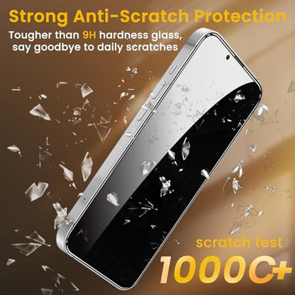 Romkasi 3 Pack Privacy Screen Protector for iPhone 17e 6.3 Inch with 3 Pack Camera Lens Protector, Anti Spy Tempered Glass Film, Anti-Scratch, Touch Sensitive, Case Friendly - color: iPhone 17e
