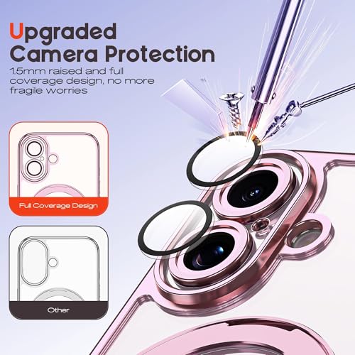 for Plating iPhone 17 Case with Magnetic Stand,Rose Gold - color: Rose Gold, size: iPhone 17