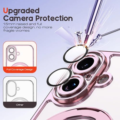 for Plating iPhone 17 Case with Magnetic Stand,Rose Gold - color: Rose Gold, size: iPhone 17