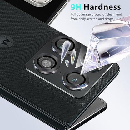 [2 Pack] Camera Lens Protectors for Motorola Razr Fold 2026, Scratch-Resistant HD Clarity Ultra Thin Tempered Glass Camera Cover with Aluminum Edging,Individual Metal Lens Cover (Black) - color: Black