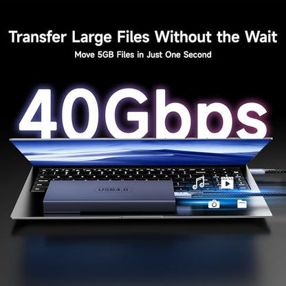 40Gbps USB C to USB C high Speed Cable Compatible with Thunderbolt 4/3,USB 4 Data Cable 3.3FT/1M, USBC Monitor Cord 8K/4K Video Display & 240W PD Fast Charging. - size: 3.3FT
