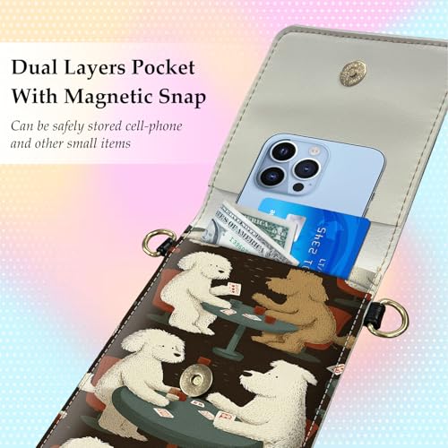 Small Crossbody Bags for Women Touchscreen Cell Phone Bag Cross Body Purses with adjustable Strap,Gifts For Teenage Girls - color: Dogs playing poker