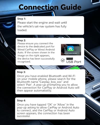 Wireless CarPlay Adapter, USB/USB-C Plug Supports iPhone & Android Phones - color: Wireless CarPlay Adapter