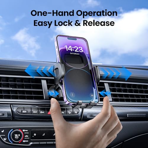 Phone Holders Car Dashboard/Windshield/Vent 3-in-1 Strong Suction Cup Phone Mount for iPhone 17/16/15/14, Samsung Galaxy S25/S24/S23, Thick Case Friendly 360° Rotation Hands-Free Stand