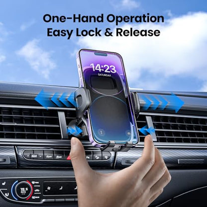 Phone Holders Car Dashboard/Windshield/Vent 3-in-1 Strong Suction Cup Phone Mount for iPhone 17/16/15/14, Samsung Galaxy S25/S24/S23, Thick Case Friendly 360° Rotation Hands-Free Stand