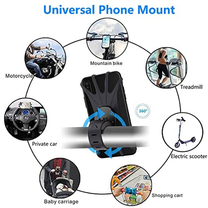 Kinizuxi Bike Phone Mount,360°Rotation Detachable Handlebar Holder - color: One Black