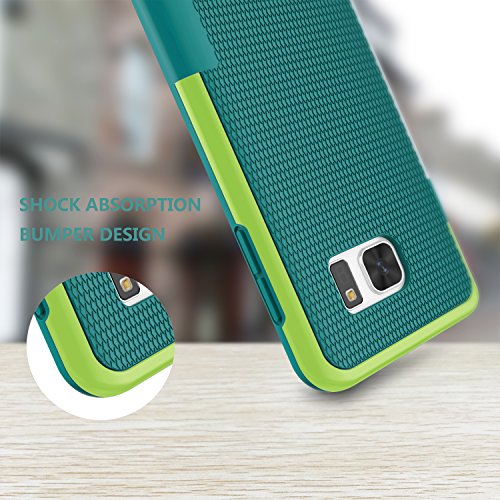 Jeylly Galaxy S7 Case, [3 Color] Slim Hybrid Impact Rugged Soft TPU & Hard PC Bumper Shockproof Protective Anti-Slip Case Cover Shell for Samsung Galaxy S7 S VII G930 GS7 - Green | [3 Color] Slim Hybrid Impact Rugged Soft TPU&Hard PC Bumper Shockproof Pro
