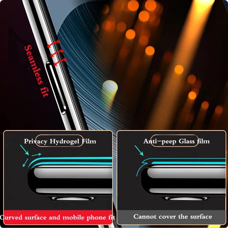 Hydrogel Privacy Protective Film for iPhone 16 Pro Max 6.9",2 Pcs Anti-spy Soft TPU Screen Protectors (Non-Tempered Film)(Non-breakable) (Face ID Unlock)