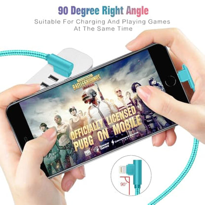 APFEN Lightning Cable iPhone Charger 10ft 3 Pack 90 Degree for iPhone 14 - size: 10FT