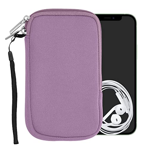 kwmobile Universal Phone Pouch Size M - 5.5" - Neoprene Smartphone Pouch with Zip - Water-Repellent Mobile Phone Case - Sleeve in Lavender - color: lavender, size: M - 5.5"