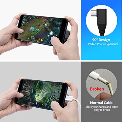 Short USB C 90 Degree Cable 0.5ft, 6 inch USBC to USBC 3.2 Gen2 Cable - color: Black, size: 0.5FT