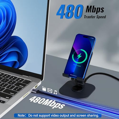 Adoreen USB C to C 2.0 Cable 6.6 FT with Flat 90 Degree Right Angled Port, 60W PD Fast Charging Cord, Slim Thin Braided, 480Mbps 20V/3A for Mobile Gaming, iPhone 17/16 Pro Max, Samsung, MacBook, iPad - size: 6.6FT, style: USB-C to C