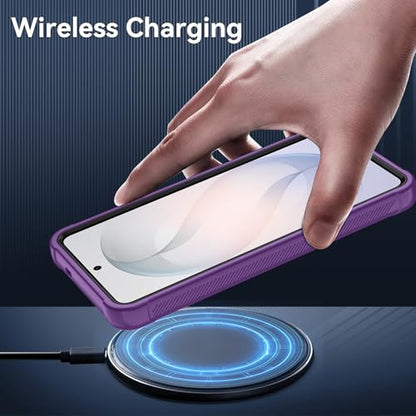 for Samsung Galaxy S26 Case with HD Screen Protector, 3-Layer Military Grade Shockproof Full Body Protection, Heavy Duty Hybrid Protective Phone Cover(Lilac Purple/Black) - color: Lilac Purple/Black