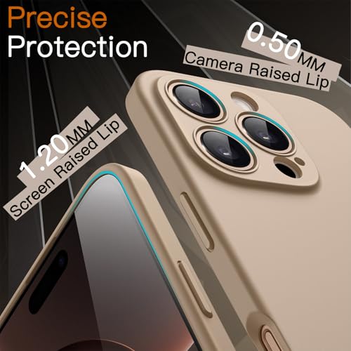 JETech Slim Case for iPhone 16 Pro, Desert Titanium | Camera Lens Protection, Soft TPU Design, Matte Finish, Shockproof Protection - color: Desert Titanium, size: iPhone 16 Pro