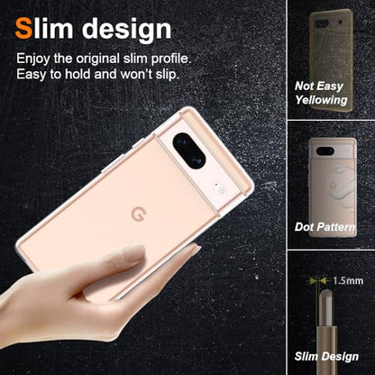 Silicone Clear for Google Pixel 8 Case,Ultra Thin with Comfort Grip | Soft Slim-Fit TPU Pixel 8 Phone Cover,Non-Slip,Shockproof Protection,Scrath-Resistant - size: Pixel 8 case
