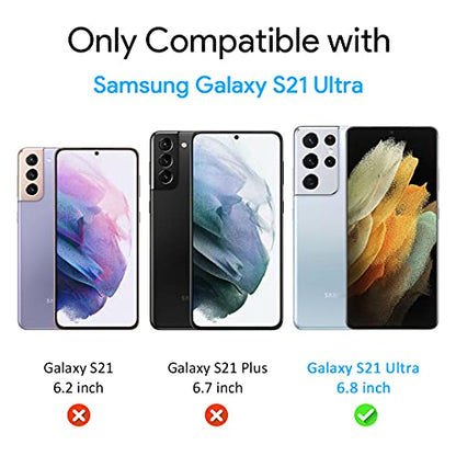 TAURI [Designed for Samsung Galaxy S21 Ultra 5G 6.8a - inch Flexible TPU Film Privacy Screen Protector + Camera Lens Protector Bubble-Free 2 Pack, Fingerprint Unlock Support