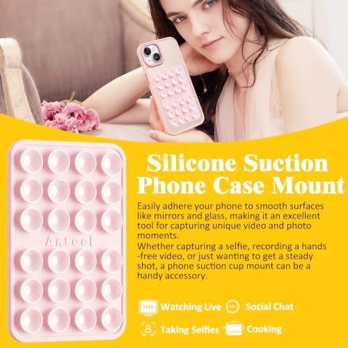 PKYAA Anteel Max - Silicone Suction Phone Case Adhesive Mount, Upgraded Super Strong Grip, Durable, Easy to Use, Hands-Free Sticky Phone Holder for Selfies, Tiktok Videos, 2.56"x3.94" (BLK&BLK) - color: BLK&BLK