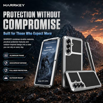 Metal Case for Samsung Galaxy S26 Case 6.3",Full Body Protective Cover Heavy Duty Shockproof [Tough Armour] Aluminum Alloy Case with Silicone Built-in Screen Protector - Silver - color: Silver