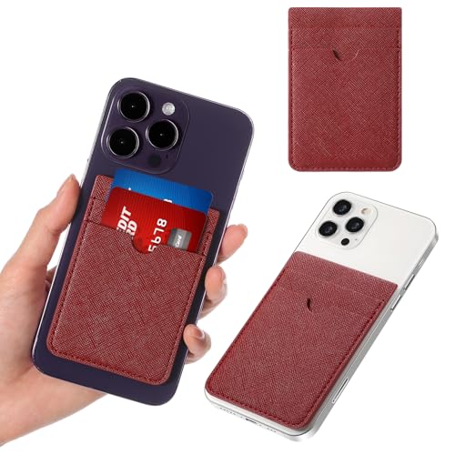 Weewooday 6 Pcs 6 Pcs Stick on Phone Card Holder Wallet, Solid, Colorful - color: Colorful