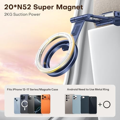 OMOTON TP02 360°Rotating Adjustable Aluminum for MagSafe Tripod, Navy Blue - color: 3-Navy Blue