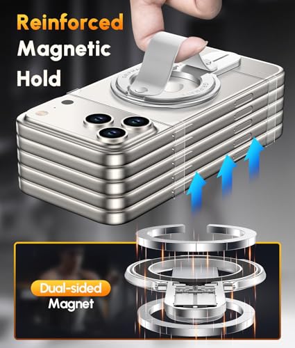 GripMate 2nd Magnetic Phone Ring Holder, Slim MagSafe Finger Loop Grip - color: Silver