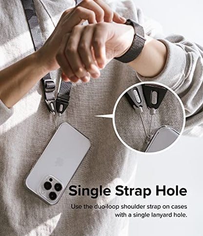 Ringke Phone Lanyard for iPhone 17 Pro Max and Most Smartphones [One-Touch Buckle] Shoulder Strap Adjustable Sturdy Universal Phone Crossbody Neck Lanyard for Travel Essentials - Camo Black - color: Camo Black