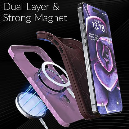 Crave Dual Guard for iPhone 15 Pro Max Case, Compatible with MagSafe Shockproof Protection Dual Layer Case for Apple iPhone 15 Pro Max (6.7") - Lilac - color: Lilac