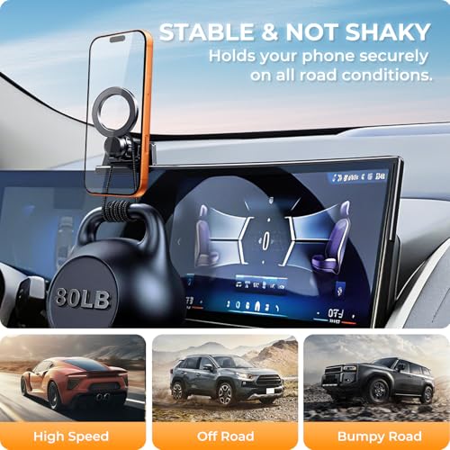 Car Phone Holder for BMW X5/X6 2026 2025 2024 & X7 2026 2025 2024 2023 (Only for 14.9-Inch Screen) 360° Rotation Magnetic Cell Phone Mount, Compatible with Magsafe, Does Not Affect Air Vent - size: Fit for 2024-2026 X5/X6 & 2023-2026 X7, 14.9-Inch